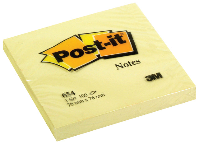 Post -it - notes, 100 vel, ft 76 x 76 mm, jaune canari (jaune canari)