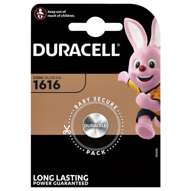 Duracell - Batterieknopfzelle 1xCR1616 Lithium Ø16mm 3 V -50mah