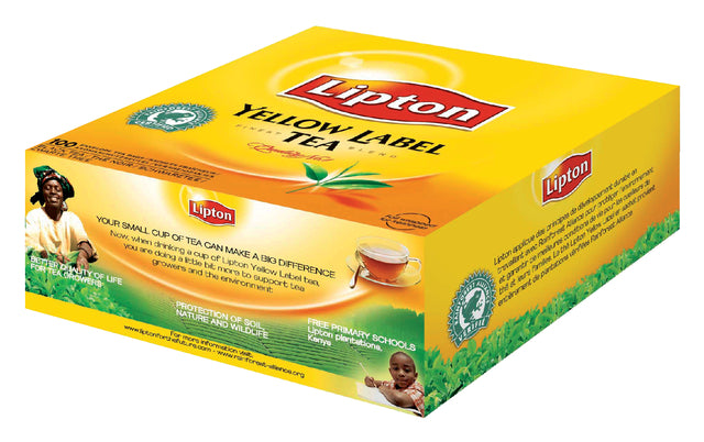 Lipton - Étiquette jaune du thé avec enveloppe 100 pièces