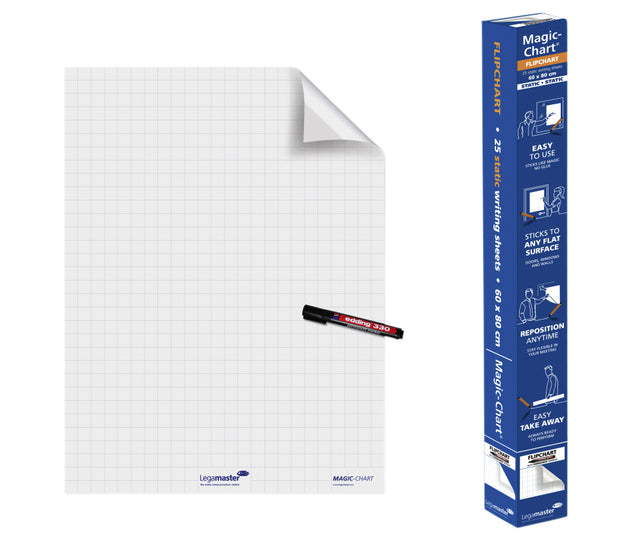 Legamaster - Magic-chart legamaster whiteboard 60x80cm ruit | 4 stuks