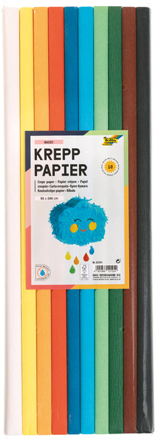 Folia Paper - Crepe Paper Folia 50x200cm Basic 10 Farben