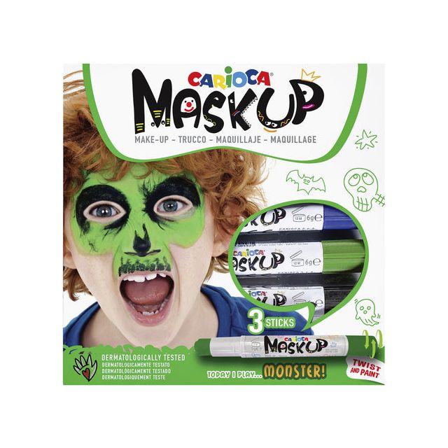 Cararioca - Filz -Tip Tick Carioca Make -up Monster Ass | Setzen Sie ein 3 -Stück | 12 Stücke