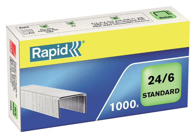 Rapid - Staples 24/6 Galvanisé Standard 1000 pièces | 20 pièces