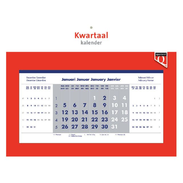 Quantore - Calendrier trimestriel 2023 | 1 pièce | 10 morceaux