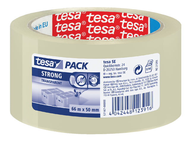 Tesa - Verpakkingse pack strong 66mx50mm pp tr | 6 stuks