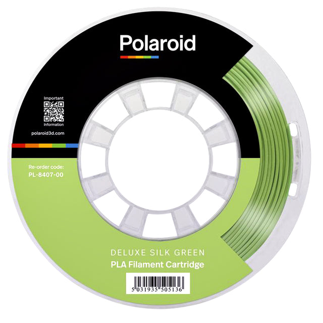 Polaroid - 3d filament  pla 250g deluxe zijde groen | 8 stuks