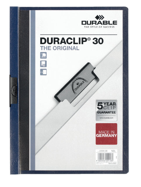 Durable - Klemmap Duraclip A4 3 mm 30 feuilles de nuit bleu | 25 pièces