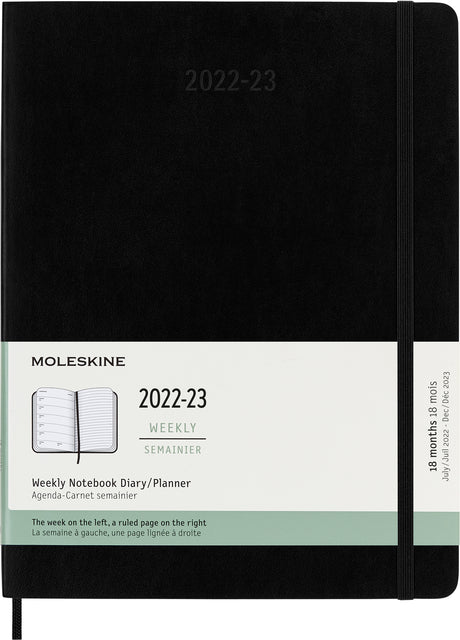 Moleskine - Agenda Notebook 2022-2023 MSK XL SC Black | 1 Stück | 9 Stücke