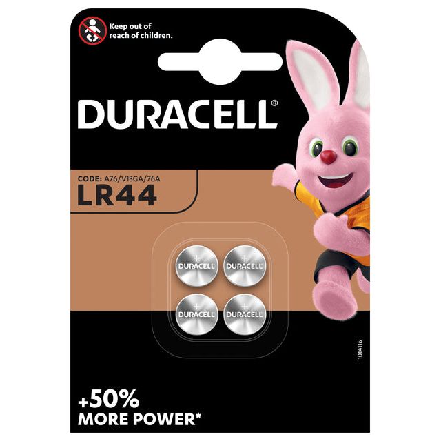 Duracell - Batterie -Taste -Zelle 4xLR44 Alkaline Ø11.6mm | 10 Stücke