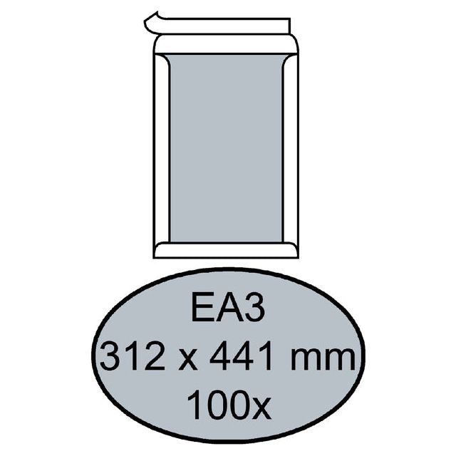 Quantore - Umhüllung Bordrug EA3 312x441mm Selbst -Kl. Weiße 100 Stücke