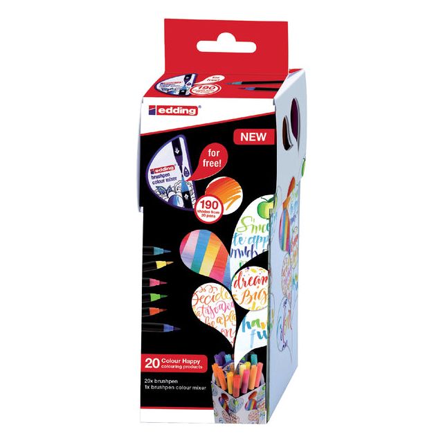 Edding - Brushpen  1340 colour happy assorti | 4 stuks