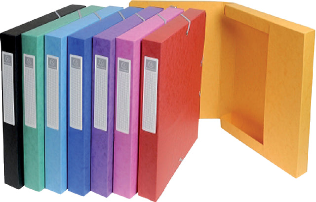 Exacompta - elastobox Exabox 8 geassorteerde kleuren: geel, rood, roze, paars, blauw, turquoise, groen e...