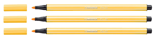 Stabilo - Viltstift pen 68/44 m geel | 10 stuks
