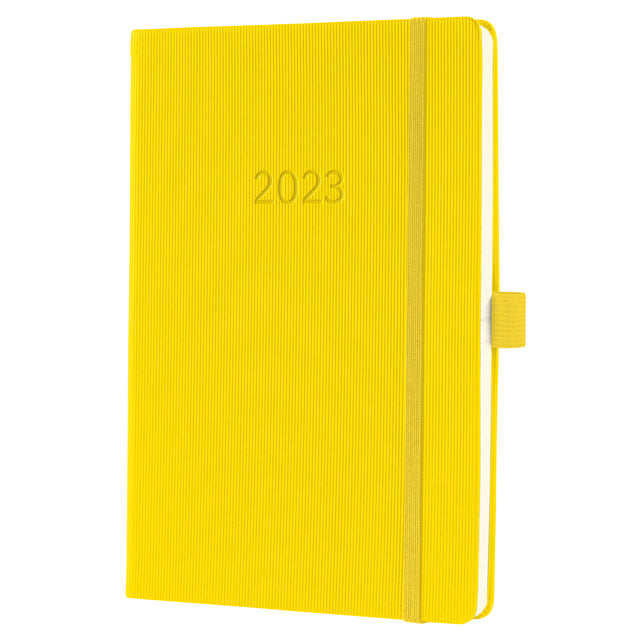 SIGEL - Agenda hebdomadaire Conceptum A5 2023 Yel de citron. 4 langage HC | 1 pièce | 3 pièces