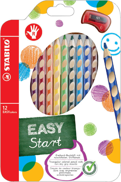 Stabilo - Easyt Colored Bleistift, rechts, 12 Taschen, Assorti