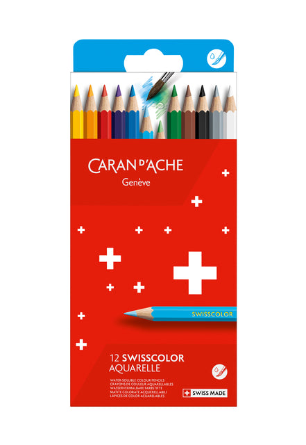 Caran D'Che - Crayons de couleur Caran d'Ache Aquarel Boîte de 12 pièces