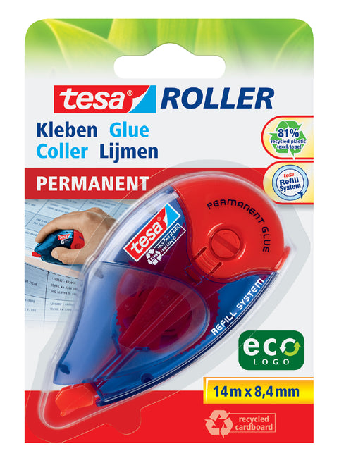 Tesa - Roller nachfüllbar Kleber Roller Permanent Ecologo, ft 8,4 mm x 14 m auf Blasen