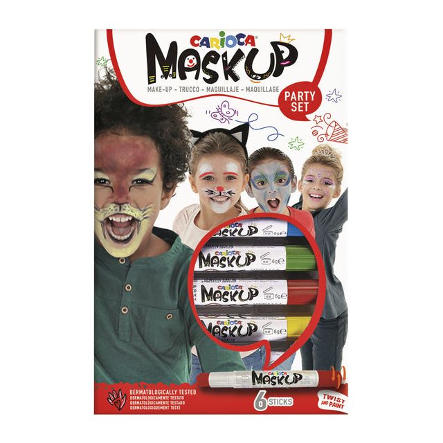 Cararioca -Face -wurde -Up -up -Party -Set von 6 Farben | 12 Stücke