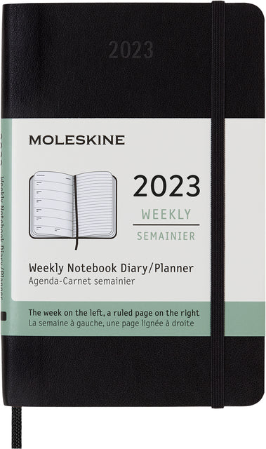 Moleskine - Agenda Notebook 2023 MSK 12 -mnd Pocket SC Black | 1 Stück | 12 Stücke