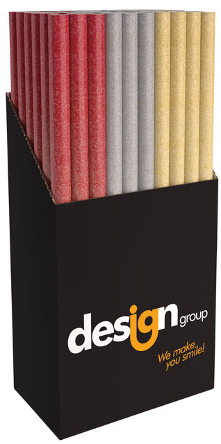 IG -Design - Packpapier Glitter Uni 150x70cm Assorti