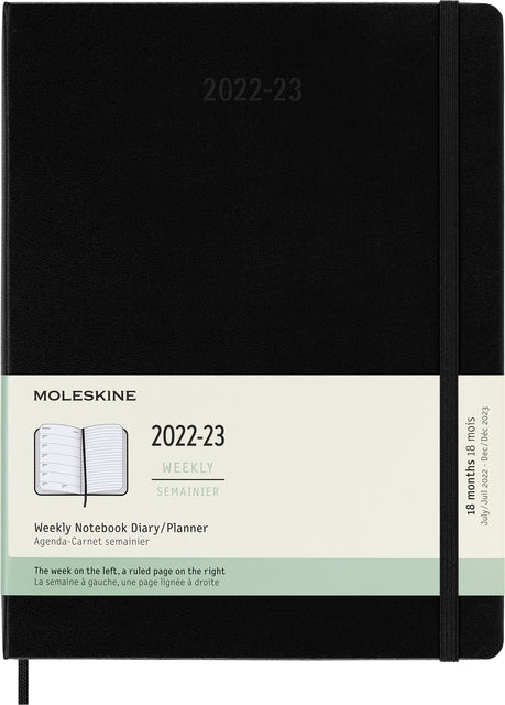 Moleskine - Agenda Notebook 2022-2023 MSK XL HC ZW | 1 Stück | 9 Stücke