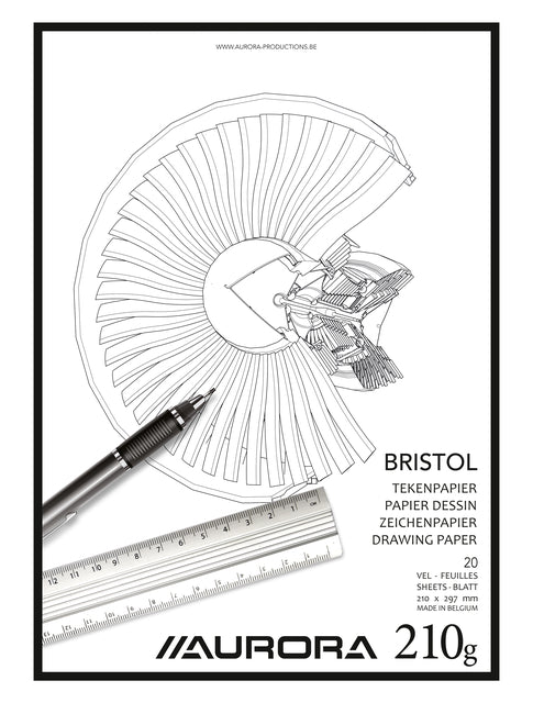 Aurora - Zeichnung Block A4 20V 210gr Bristol Papier | 10 Stücke