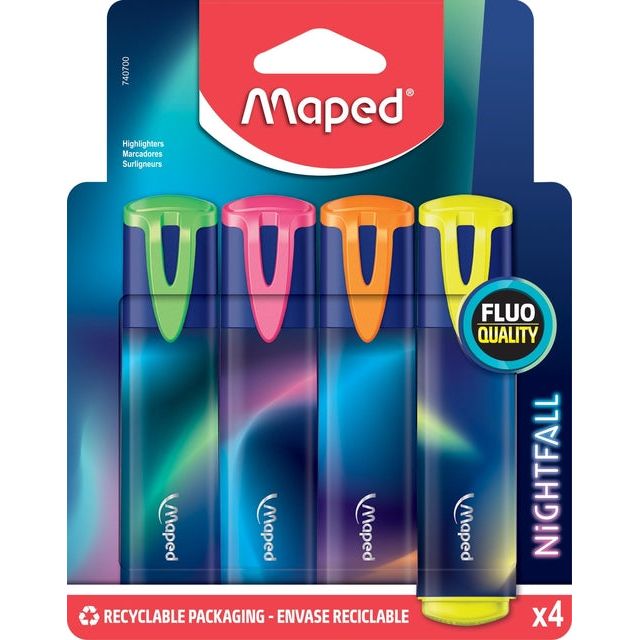 Maped - Markeerstift  nightfall blister á 4 kleuren