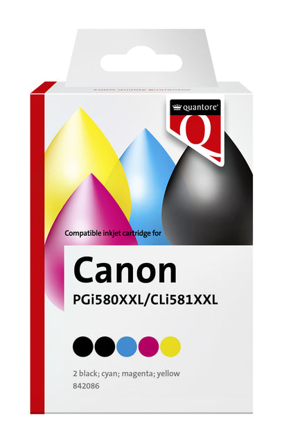 Quantore-inkcartridge PGI-580XLL CLI-581XXL 2x noir + 3 couleurs