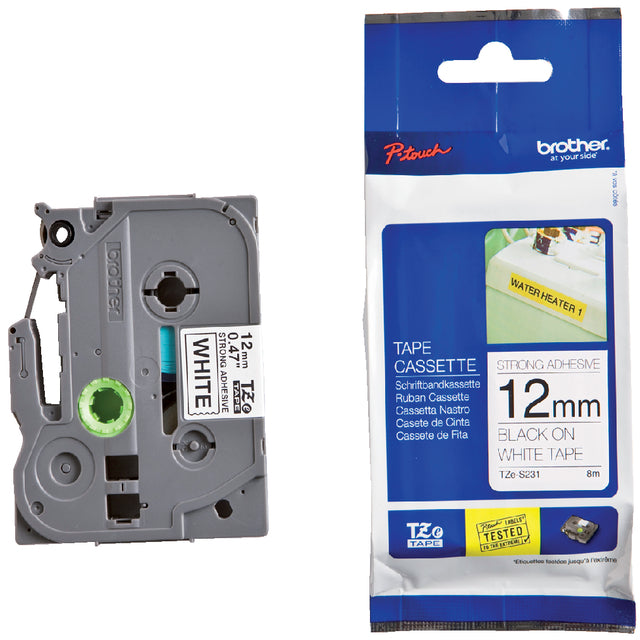 Brother - Labele brother ptouch tzes231 12mm wit | 25 stuks