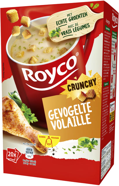 Royco - Minute Soup gevogelte met croutons, pak van 20 zakjes