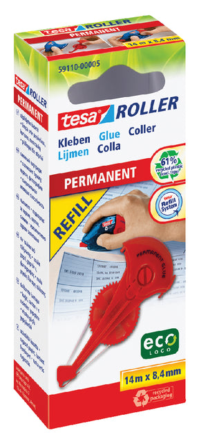 TESA - GLUE ROLLER ECOLOGO NAVULCASSETTE PERMANENTS EN BOX HAND | 5 pièces