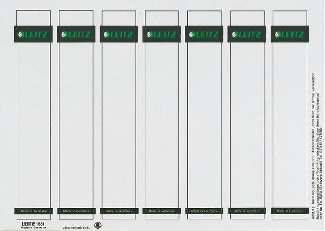 LEITZ - RAGUDE - Carte Entry étroite / courte 31x190 mm blanc