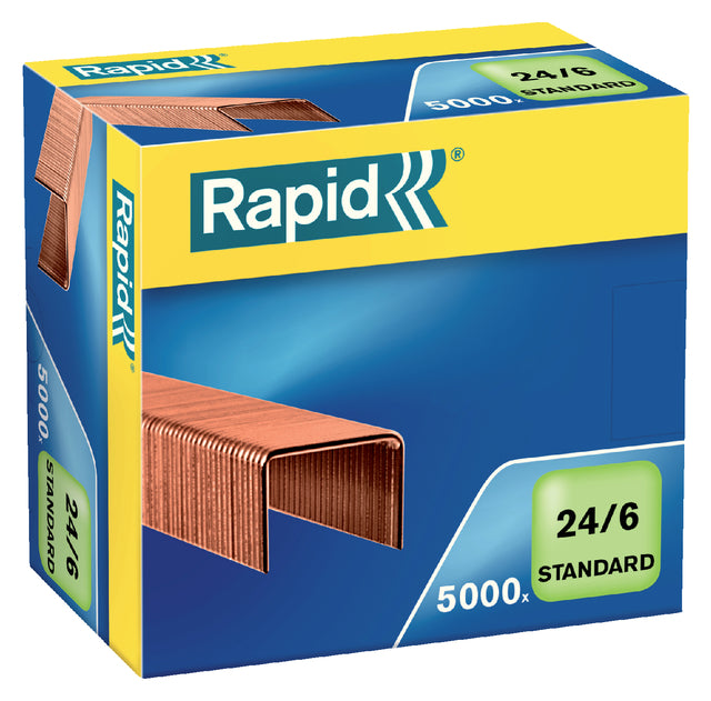 Rapid - Staples 24/6, cuivre, boîte de 5 000 agrafes