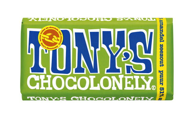 Tony's Chocolonely - Chocolade tony chocolonely puur amandel zeezout | 15 stuks