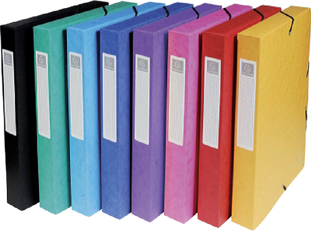 Exacompta - elastobox Exabox 8 geassorteerde kleuren: geel, rood, roze, paars, blauw, turquoise, groen e...