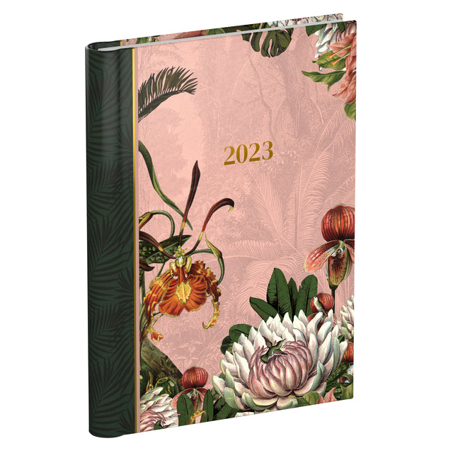 Agenda 2023 120x160 Wire-O Botanic 7 Tage/2 Seiten rosa