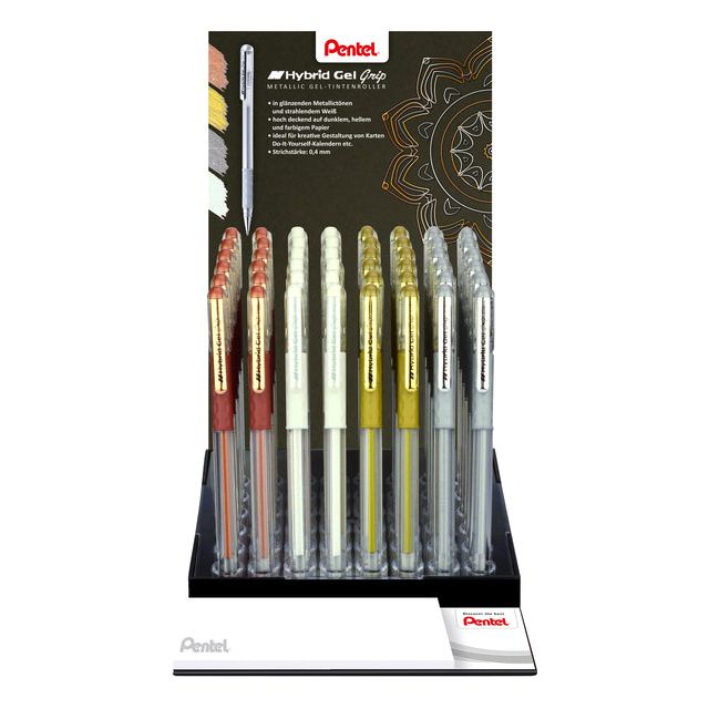 Pentel - Gelsrast K118 0,3 mm Display von 4 Farben