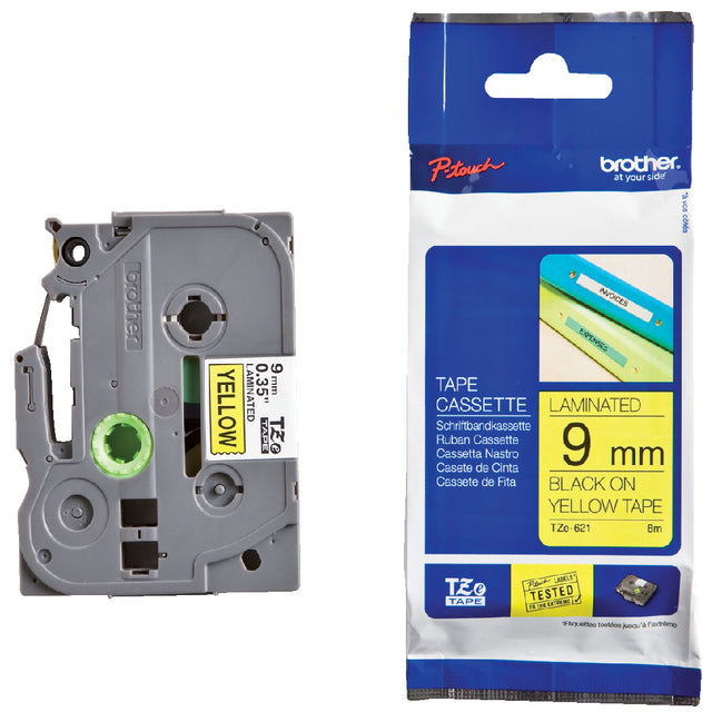 Brother - Labele brother ptouch tze621 9mm geel | 25 stuks