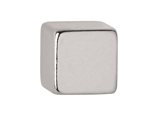 Maul - Maul Neodym Cube Magnet, ft 10 x 10 x 10 mm, Silber, für Glas und Whiteboard, Blasen von 10 Teilen