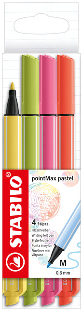 STABILO - Viltstift pointmax 488/4 m 4st pastel ass