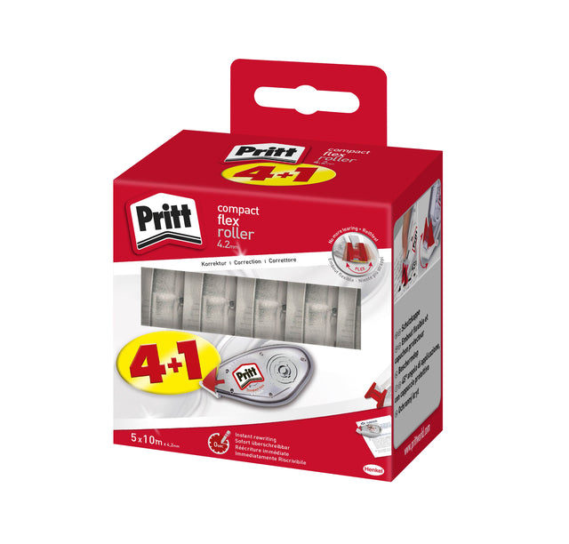 Pritt - Correction Moller Compact Flex 4,2 mm x 10 m, 4 + 1 gratuit