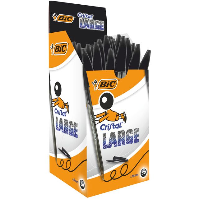 BIC - Ballpen BIC Cristal L Schwarz | 50 Stück