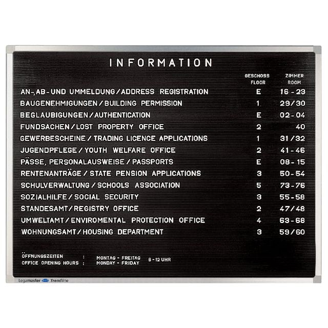 Legamaster - Infobord letter lm premium 30x40 rubberprofiel