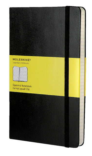 Moleskine - Notebook, FT 13 x 21 cm, damier, couverture dure, 240 pages, noir