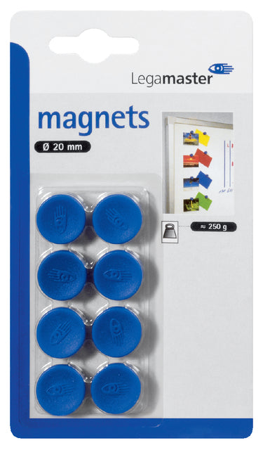 Legamaster - Magnet 20mm 250gr blau 8 Stück