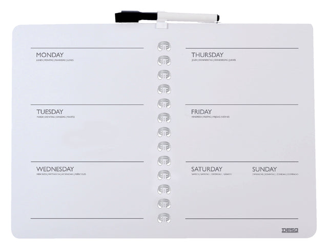 DESQ - Planboard Woche 28x40 cm Magnetisch