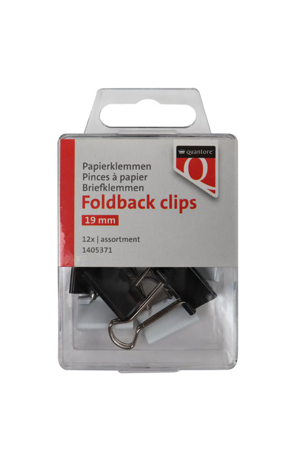 Quantore - Foldback clips 19mm assorti 12 stuks