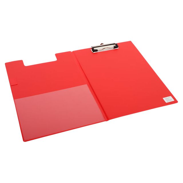 Quantore - Clipboard -Ordner A4 rot mit 100 -mm -Klammer + Penlus | 12 Stücke