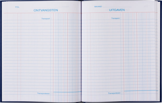 Office - Kasboek 165x210mm 96blz 2 kolommen blauw | 10 stuks