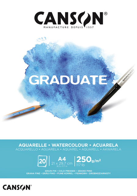 Canson - Aquarelblok canson grad a4 20v 250gr | 5 stuks